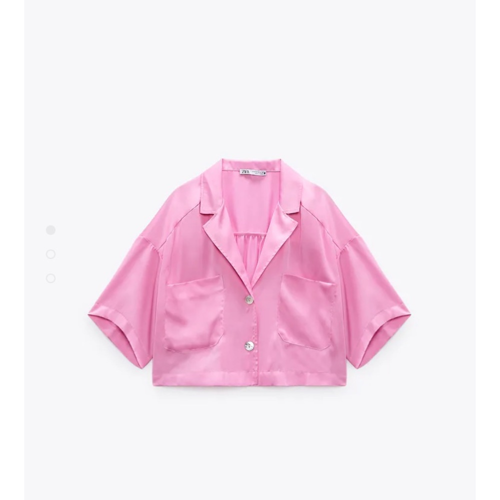 Zara Cropped Blouse Satin